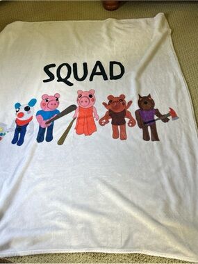 Roblox Piggy Squad Characters MicroFleece Plush Big Blanket 46” X 59” Super Soft